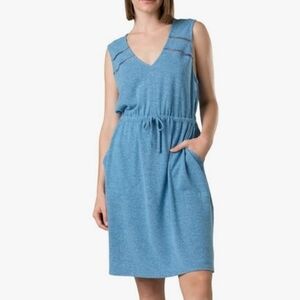 PRANA Blue Sky Heather Cozy Up Korrine Sleeveless Mini Dress Side Pockets Sz M